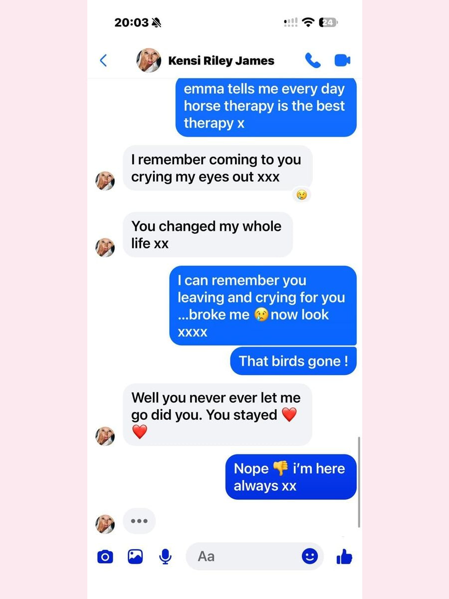 A client's message telling Hayley that the treatment changed her whole life
