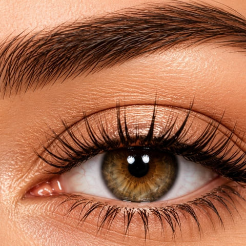 Brow lamination with waxing, finished and brushed up