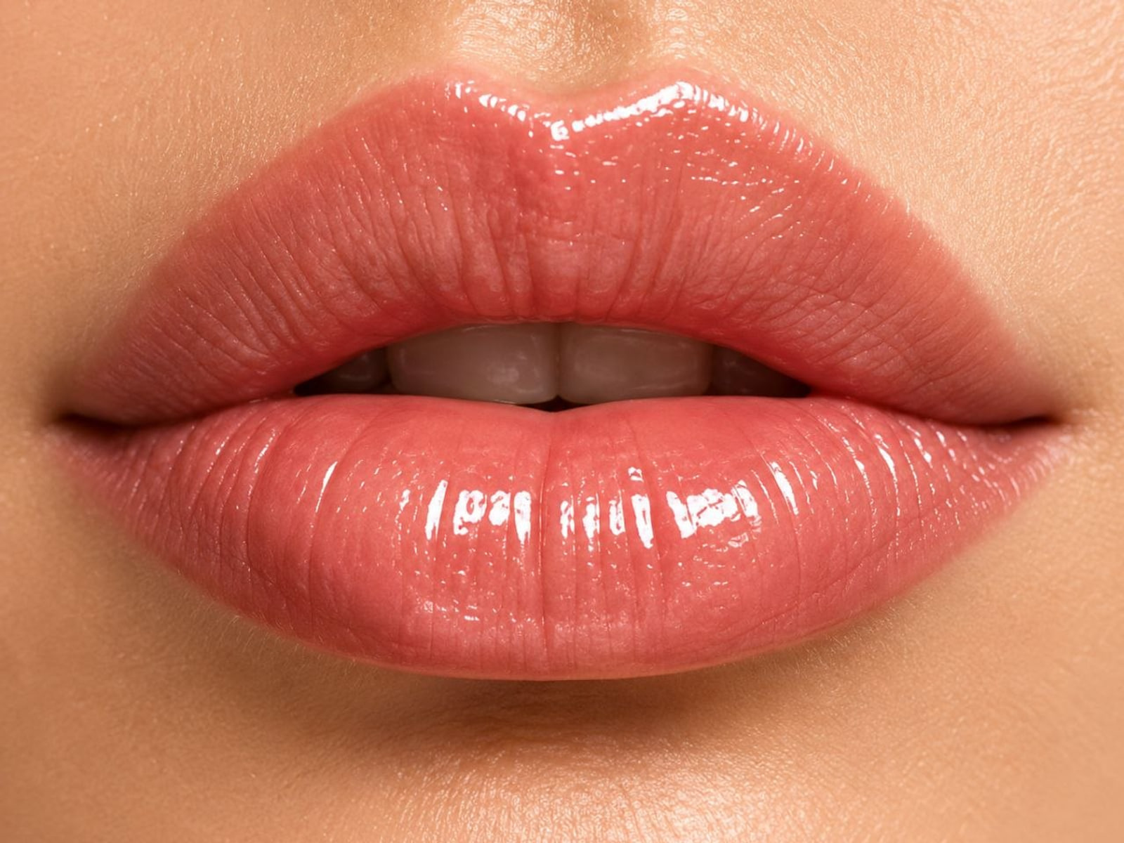 Close-up of softly defined lips